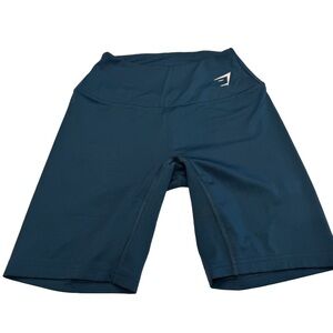 GYMSHARK High Waisted Training /Bike Shorts in Teal Size SMALL NWOT